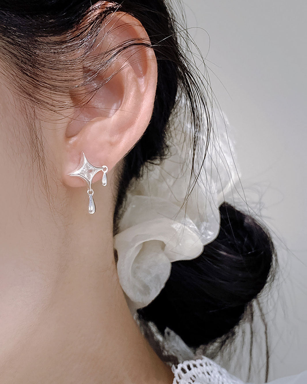 Mira Dewdrop Star Drop Earrings