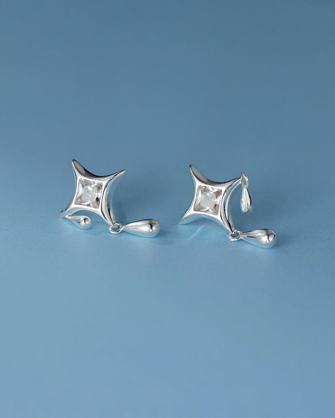 Mira Dewdrop Star Drop Earrings