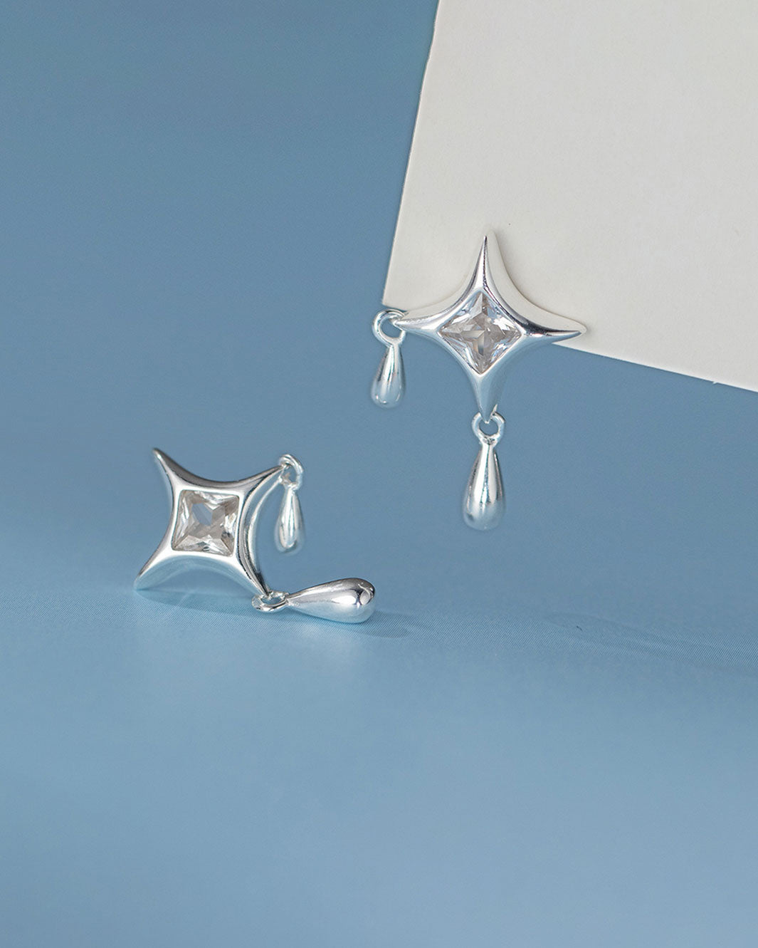 Mira Dewdrop Star Drop Earrings