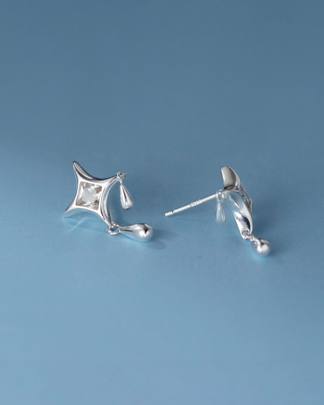 Mira Dewdrop Star Drop Earrings