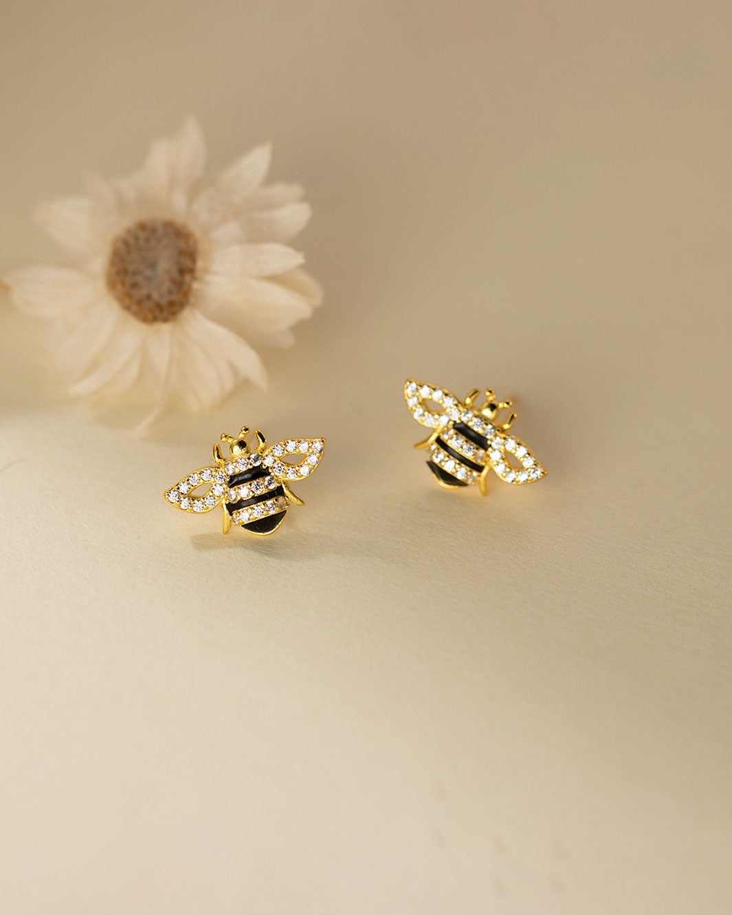 Honeybee Pavé Stud Earrings