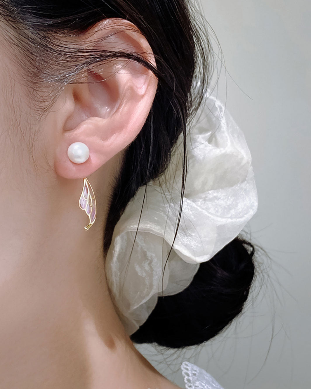 Lumi Pearl Butterfly Jacket Earrings