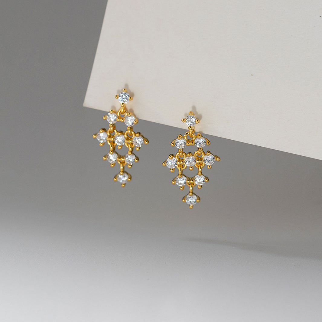 Sparkling Lattice Drop Earrings