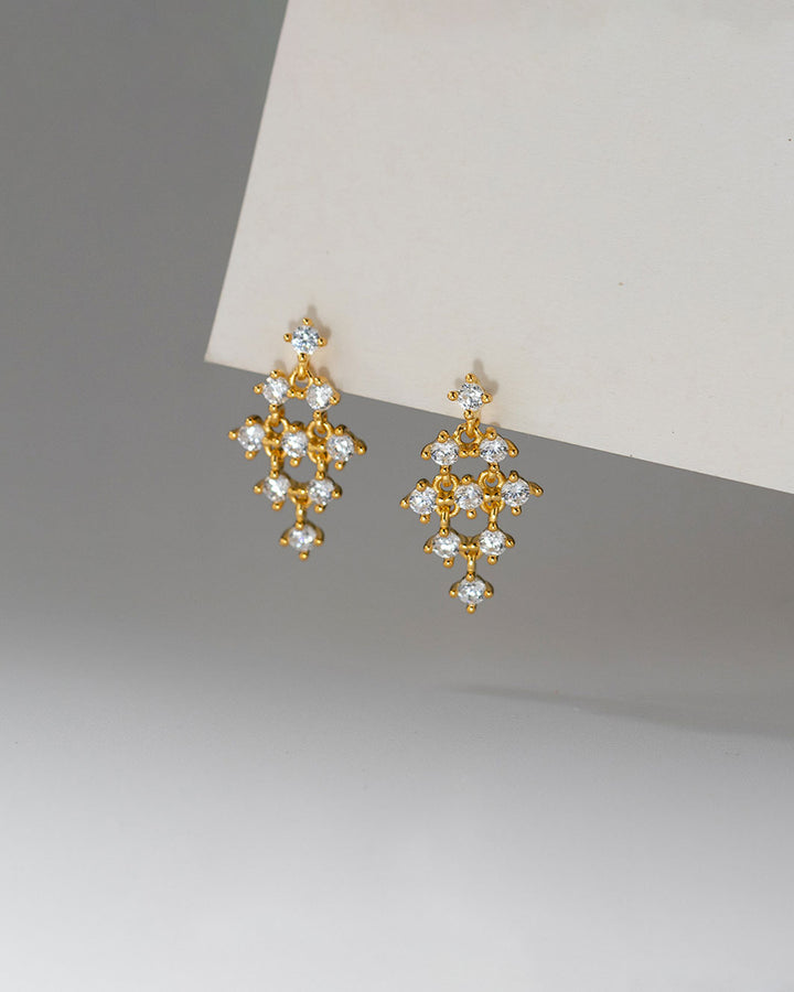 Sparkling Lattice Drop Earrings