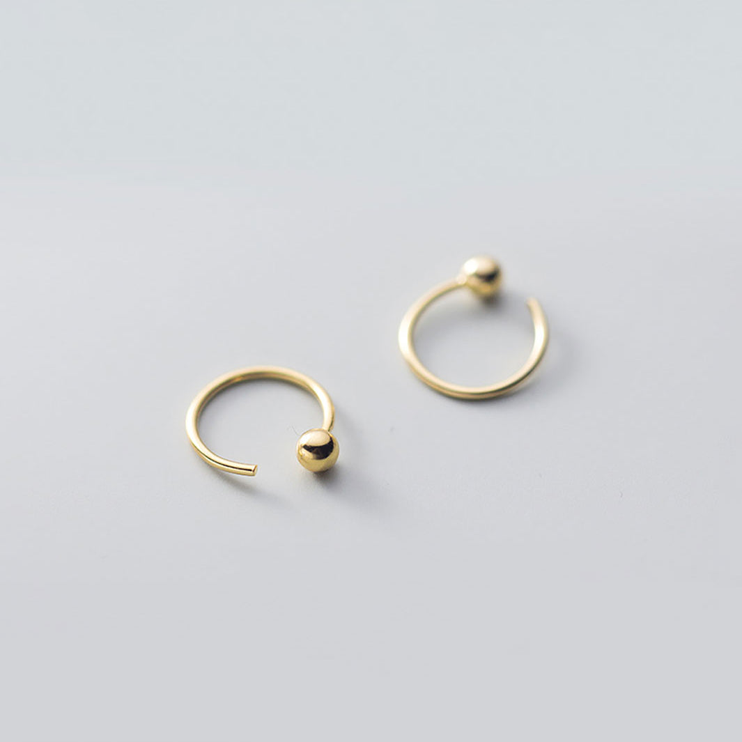 Ball Open Huggie Earrings