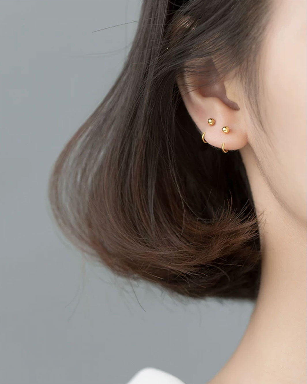 Ball Open Huggie Earrings