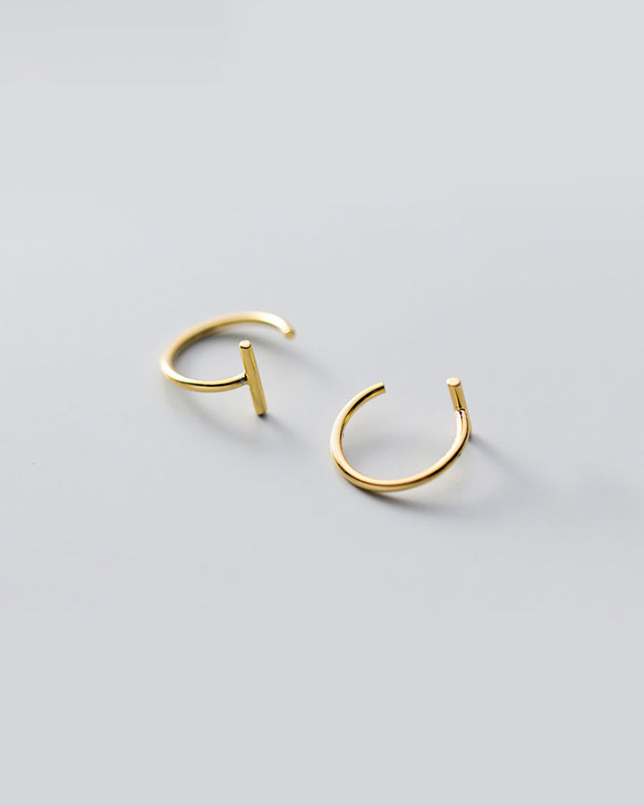 Bar Open Huggie Earrings