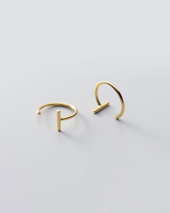 Bar Open Huggie Earrings
