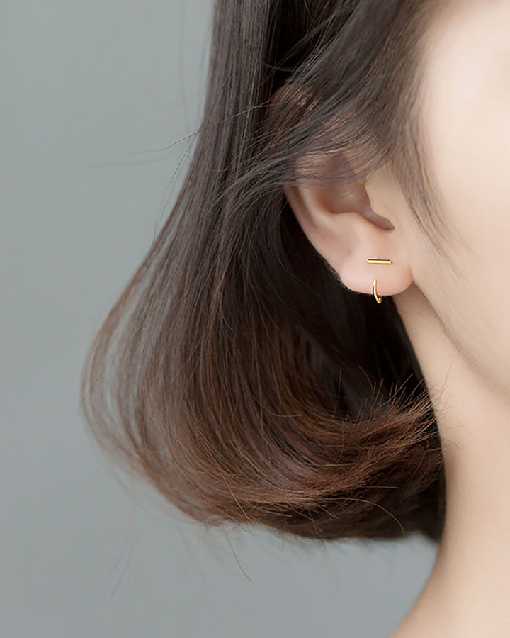 Bar Open Huggie Earrings