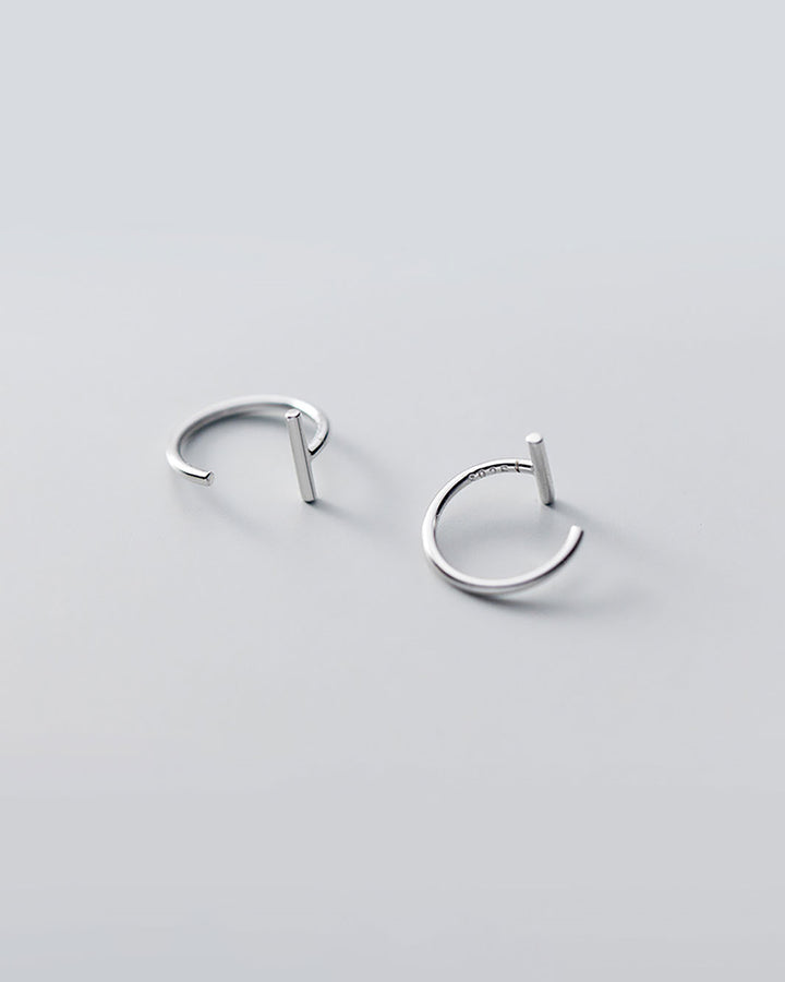 Bar Open Huggie Earrings