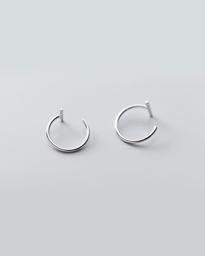 Bar Open Huggie Earrings