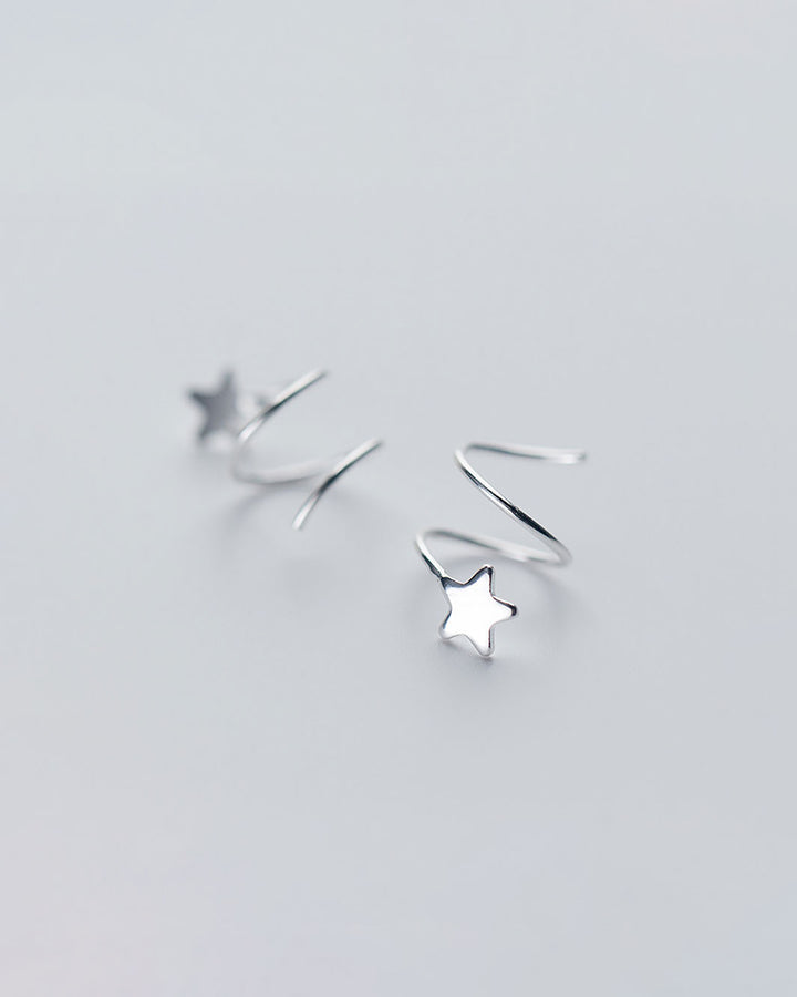 Star Spiral Threader Earrings