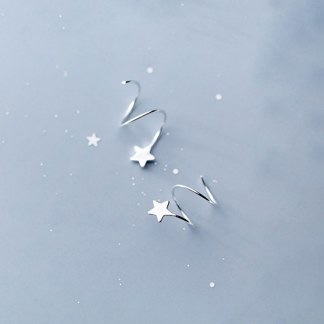 Star Spiral Threader Earrings