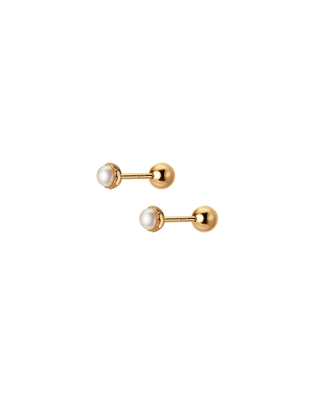 Pearl Barbell Earrings