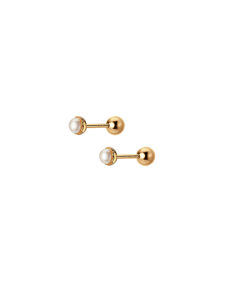 Pearl Barbell Earrings