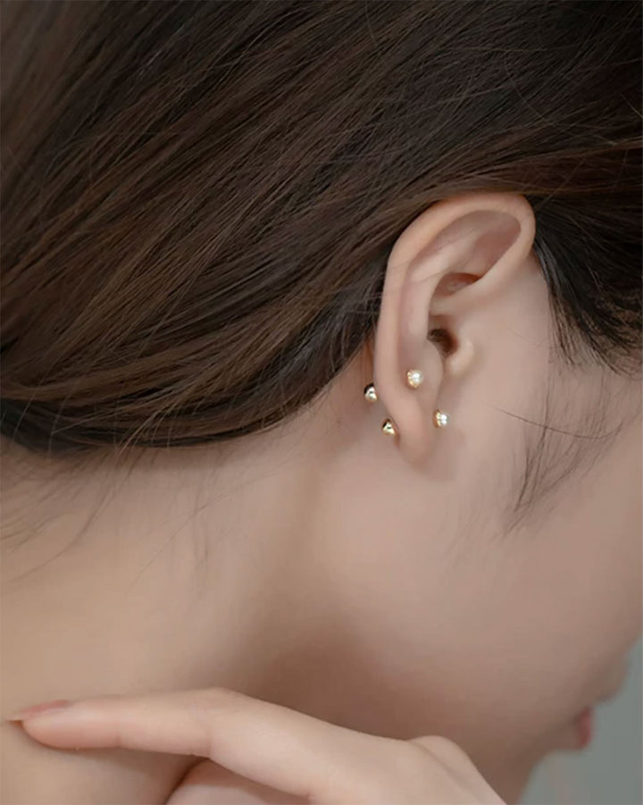 Pearl Barbell Earrings