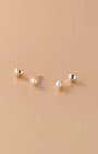 Pearl Barbell Earrings
