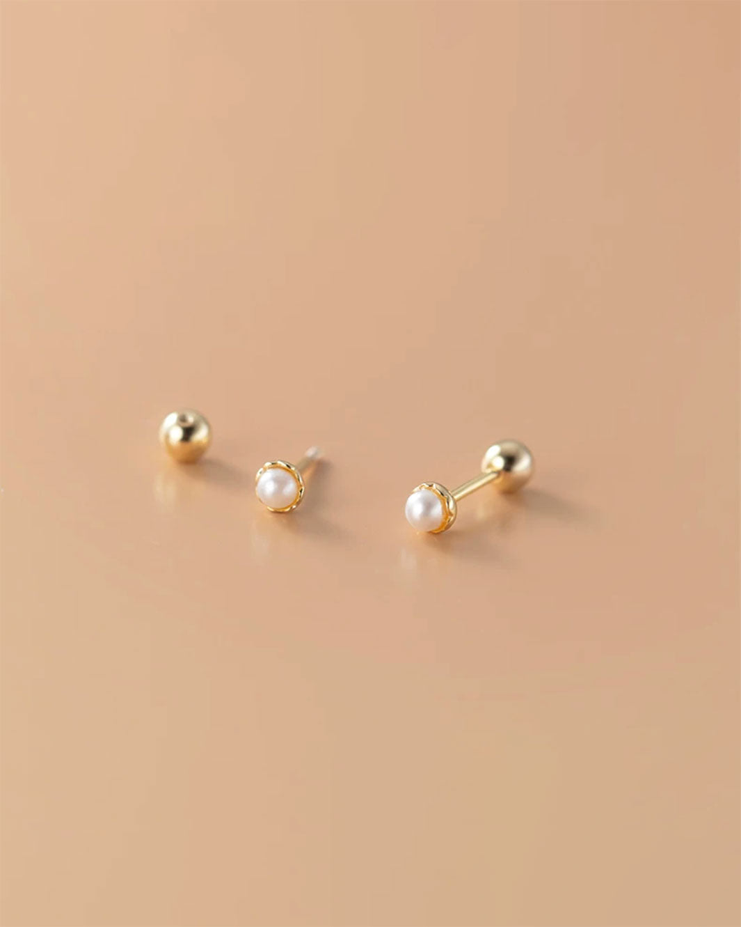 Pearl Barbell Earrings