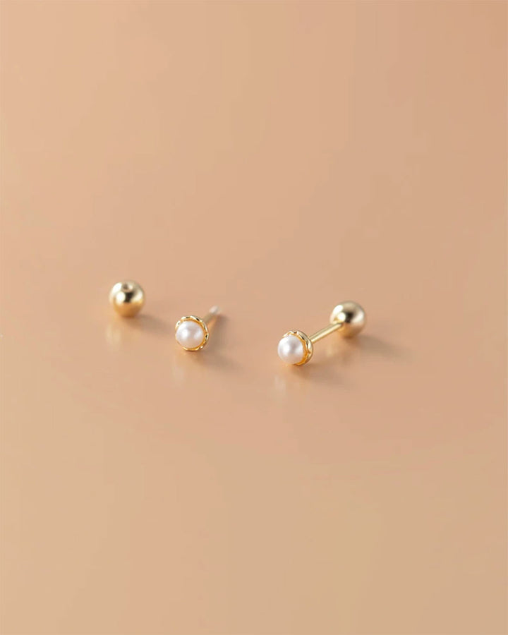 Pearl Barbell Earrings