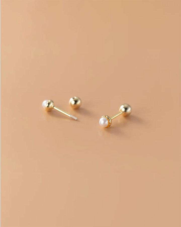 Pearl Barbell Earrings