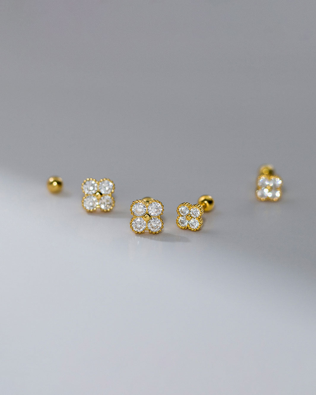 Liora Clover Barbell Earrings