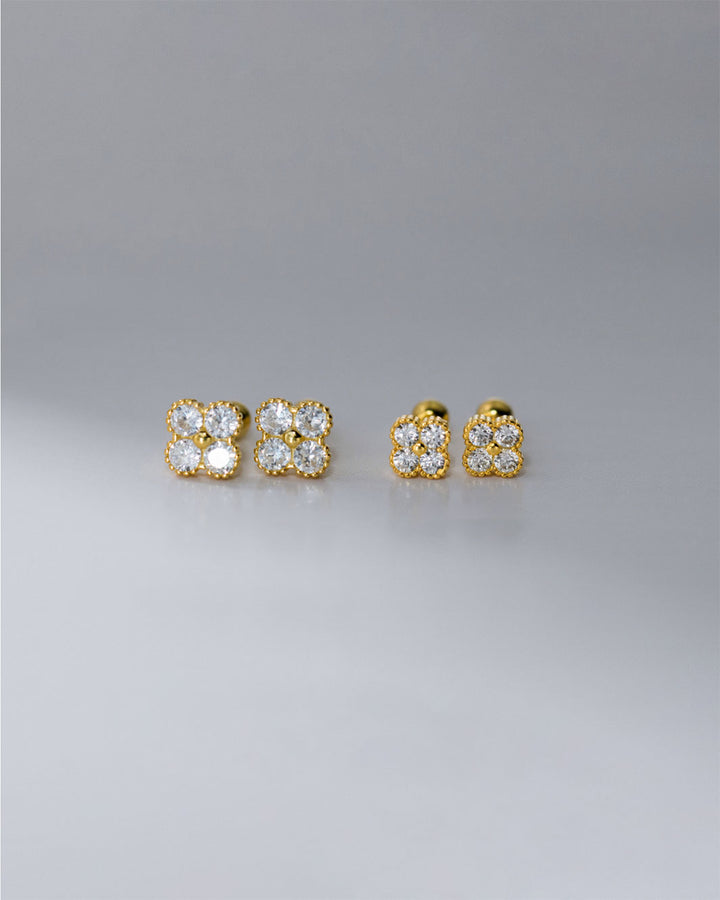 Liora Clover Barbell Earrings
