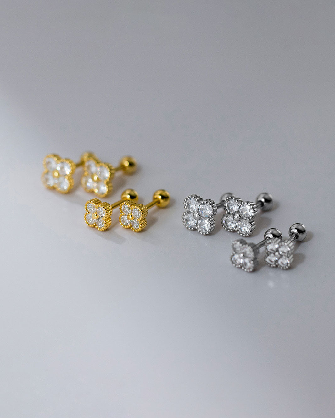 Liora Clover Barbell Earrings