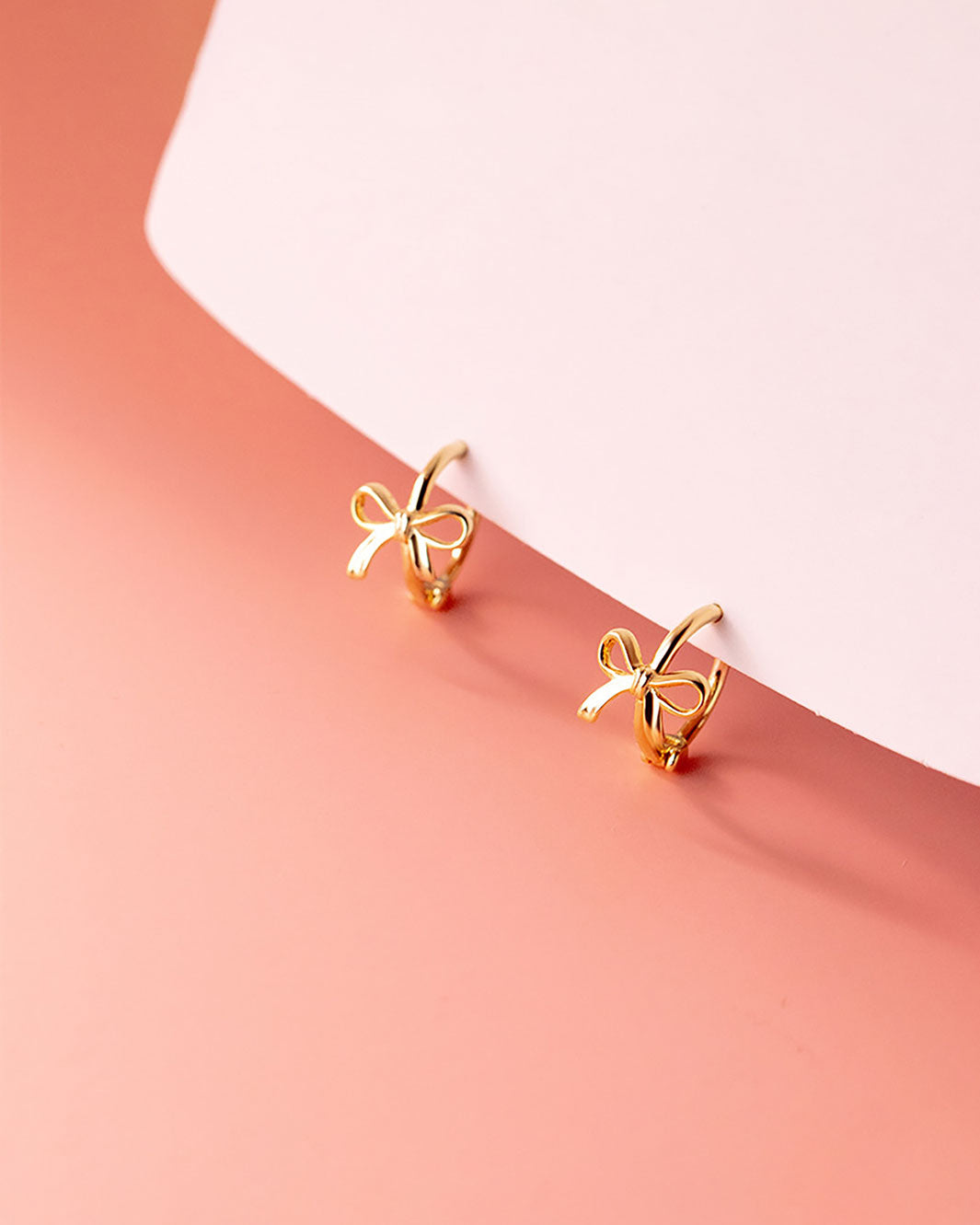 Nelly Ribbon Bow Hoop Earrings