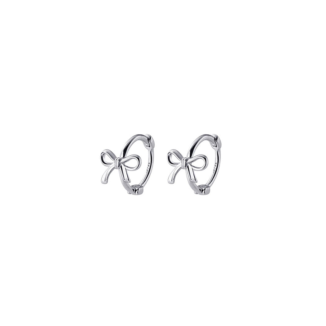 Nelly Ribbon Bow Hoop Earrings