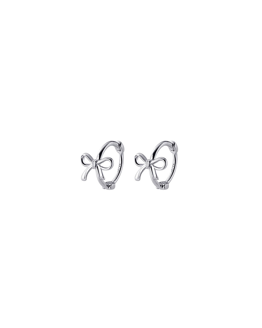 Nelly Ribbon Bow Hoop Earrings
