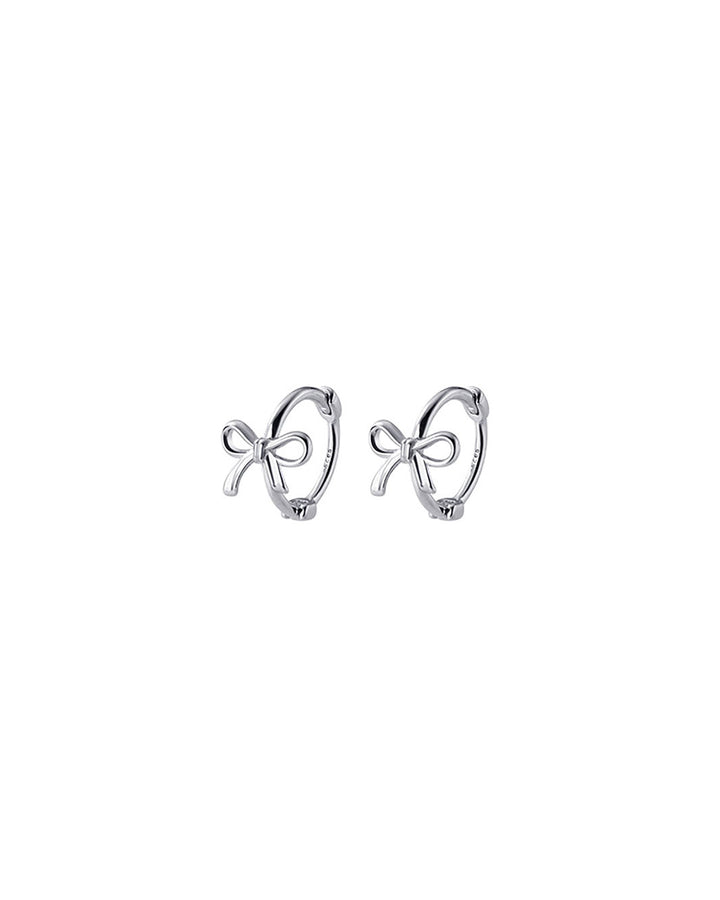 Nelly Ribbon Bow Hoop Earrings