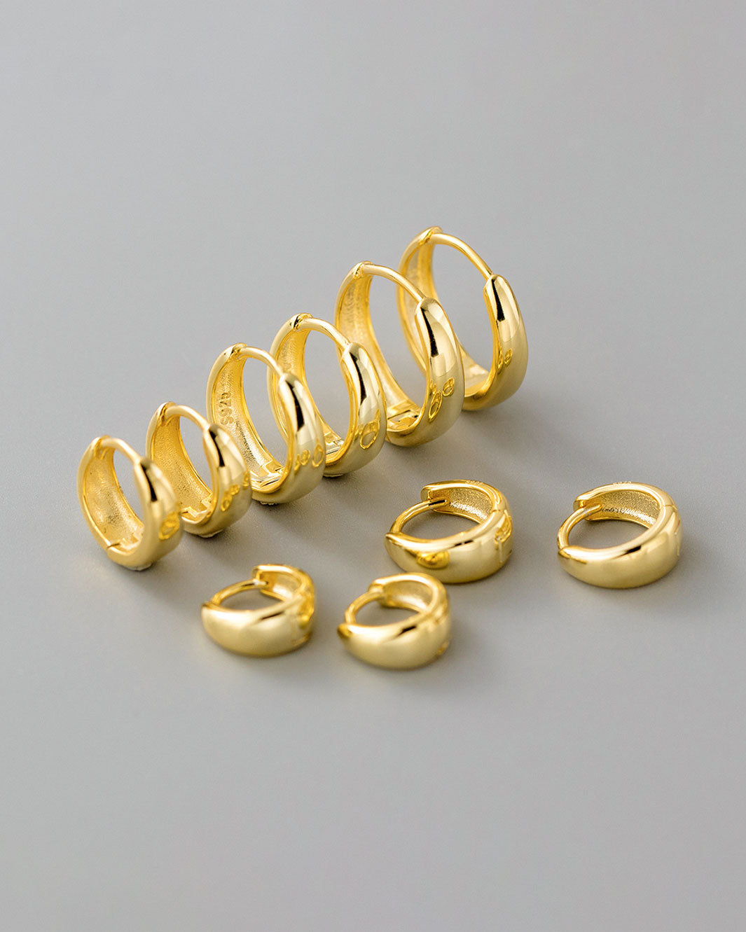Round Tapered Hoop Earrings