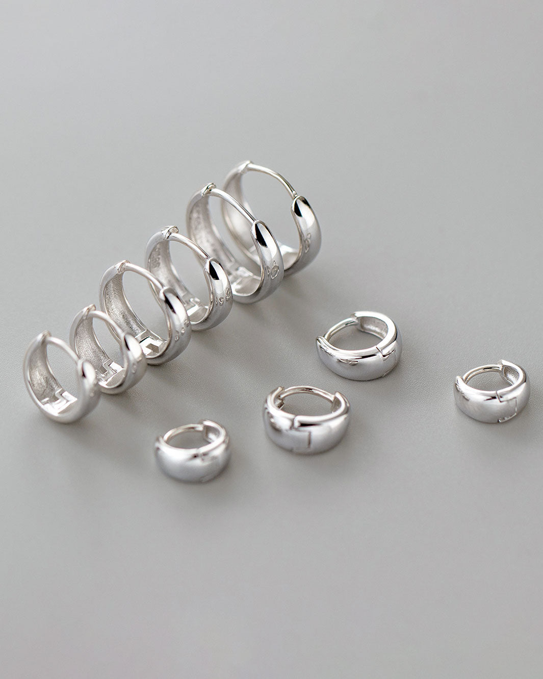 Round Tapered Hoop Earrings