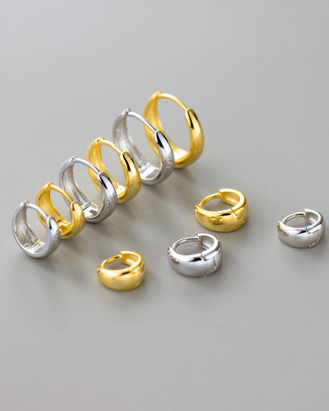Round Tapered Hoop Earrings
