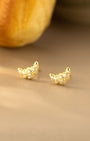 Sparkling Croissant Stud Earrings