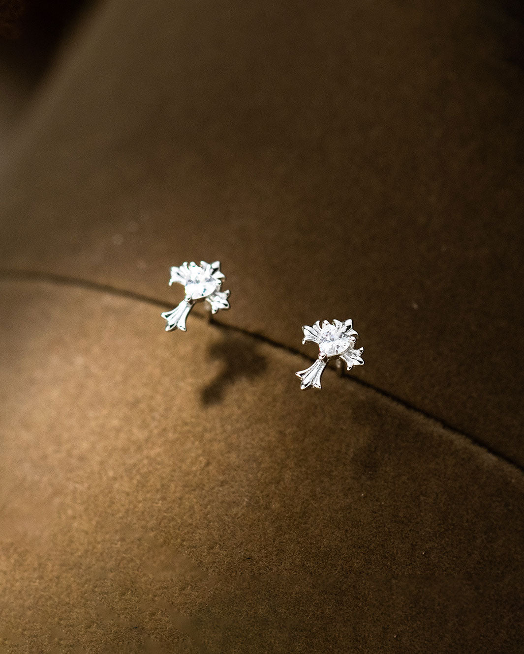 Faith Sparkling Cross Stud Earrings
