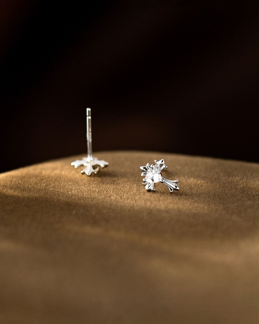 Faith Sparkling Cross Stud Earrings
