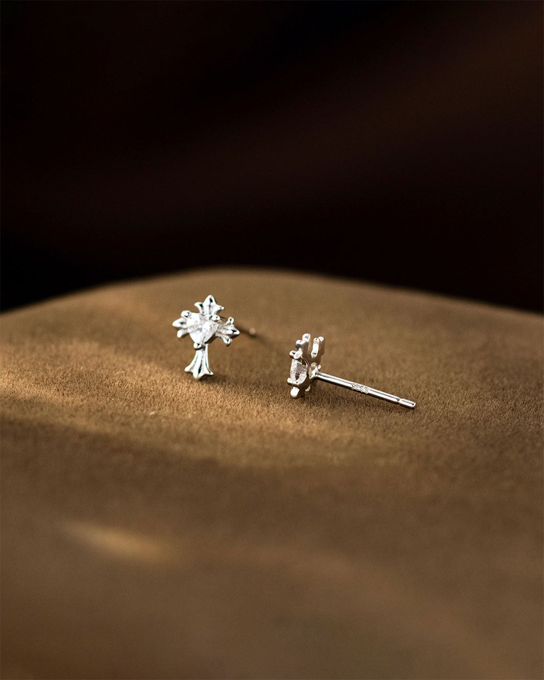 Faith Sparkling Cross Stud Earrings