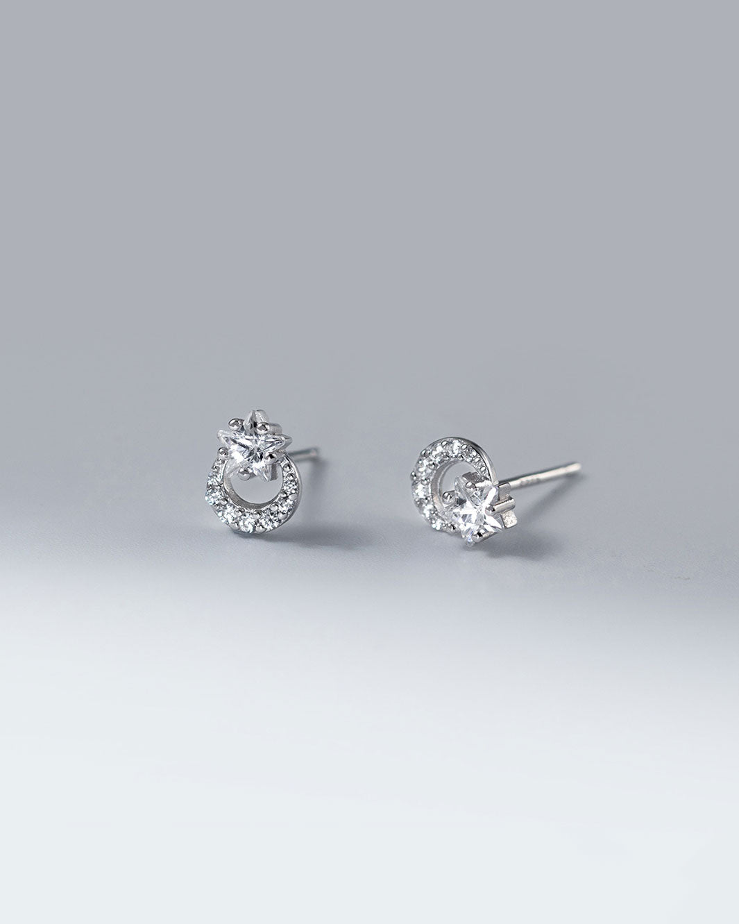 Starry Moon Stud Earrings