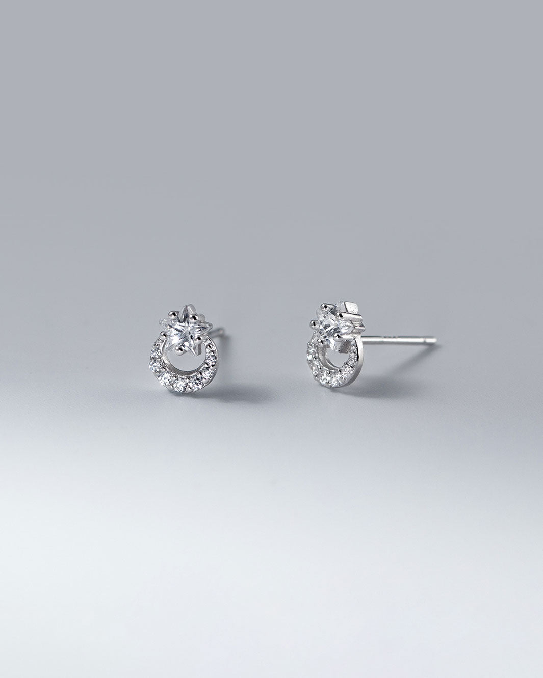 Starry Moon Stud Earrings