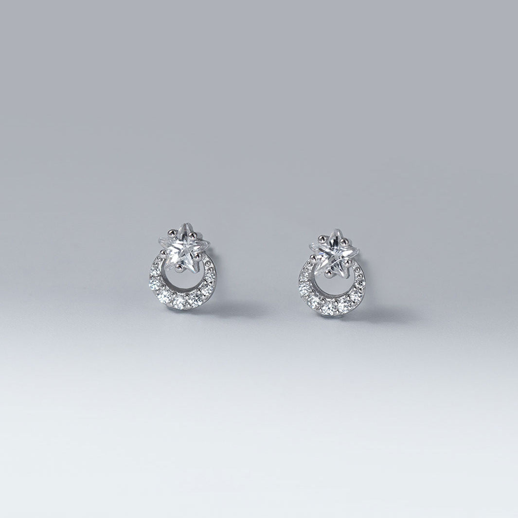 Starry Moon Stud Earrings