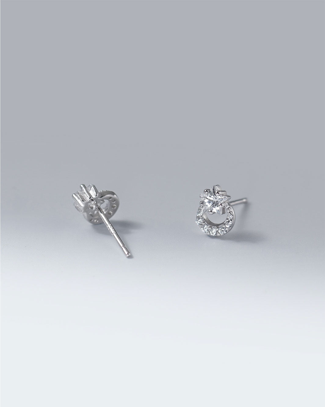 Starry Moon Stud Earrings