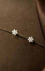 Sparkling Starflower Barbell Earrings