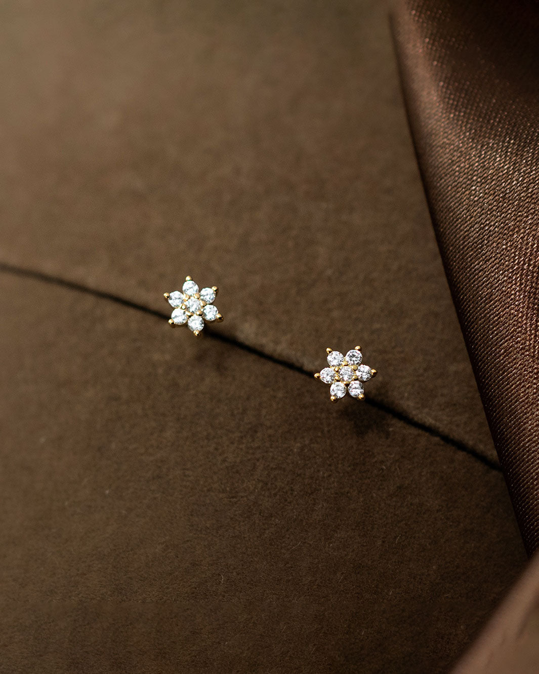 Sparkling Starflower Barbell Earrings
