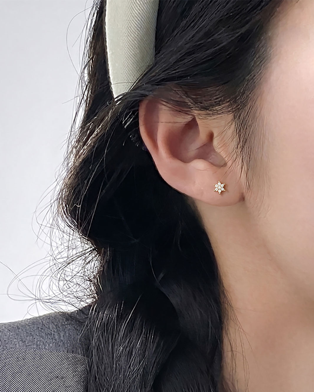 Sparkling Starflower Barbell Earrings