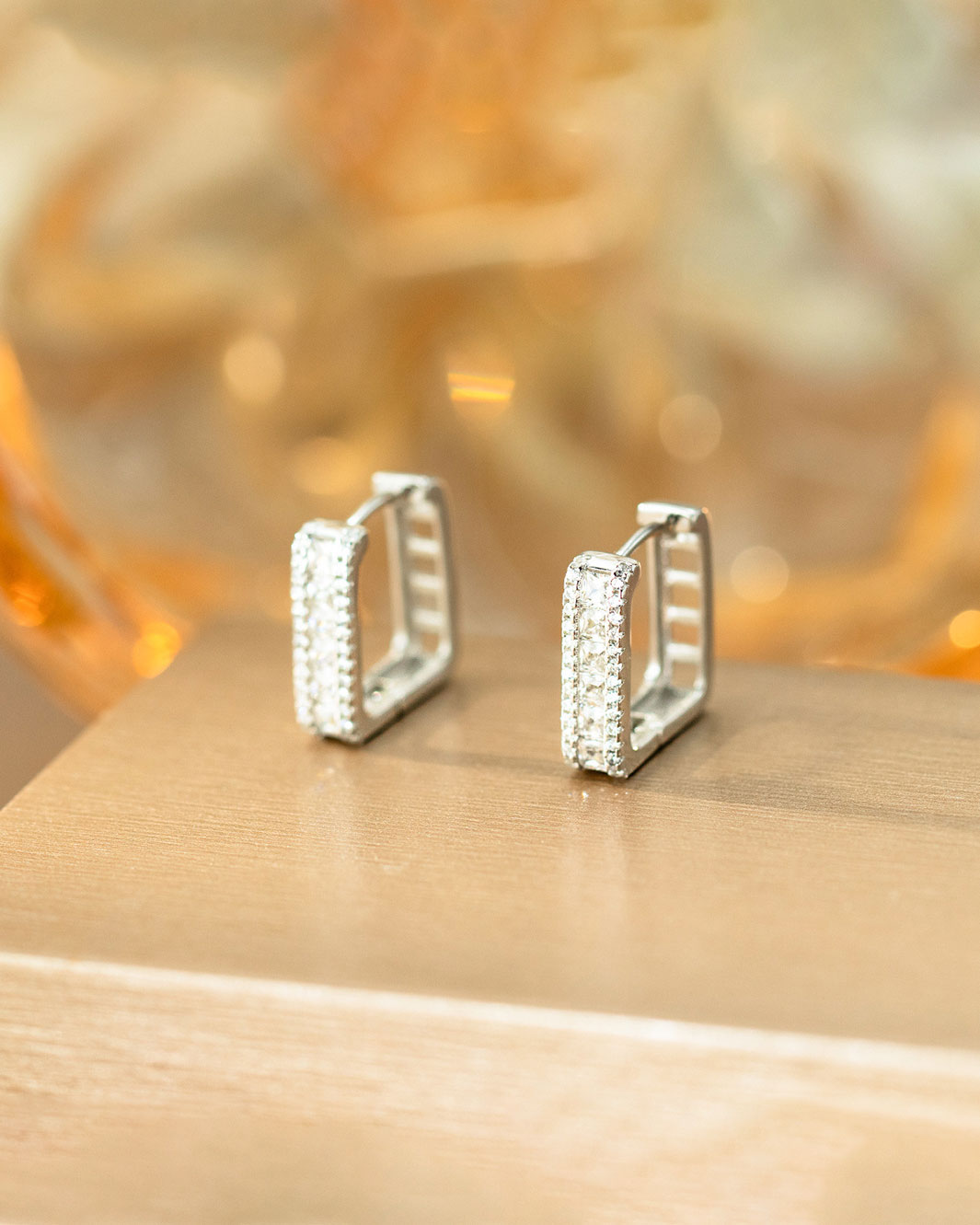 Rue Pavé Square Hoop Earrings