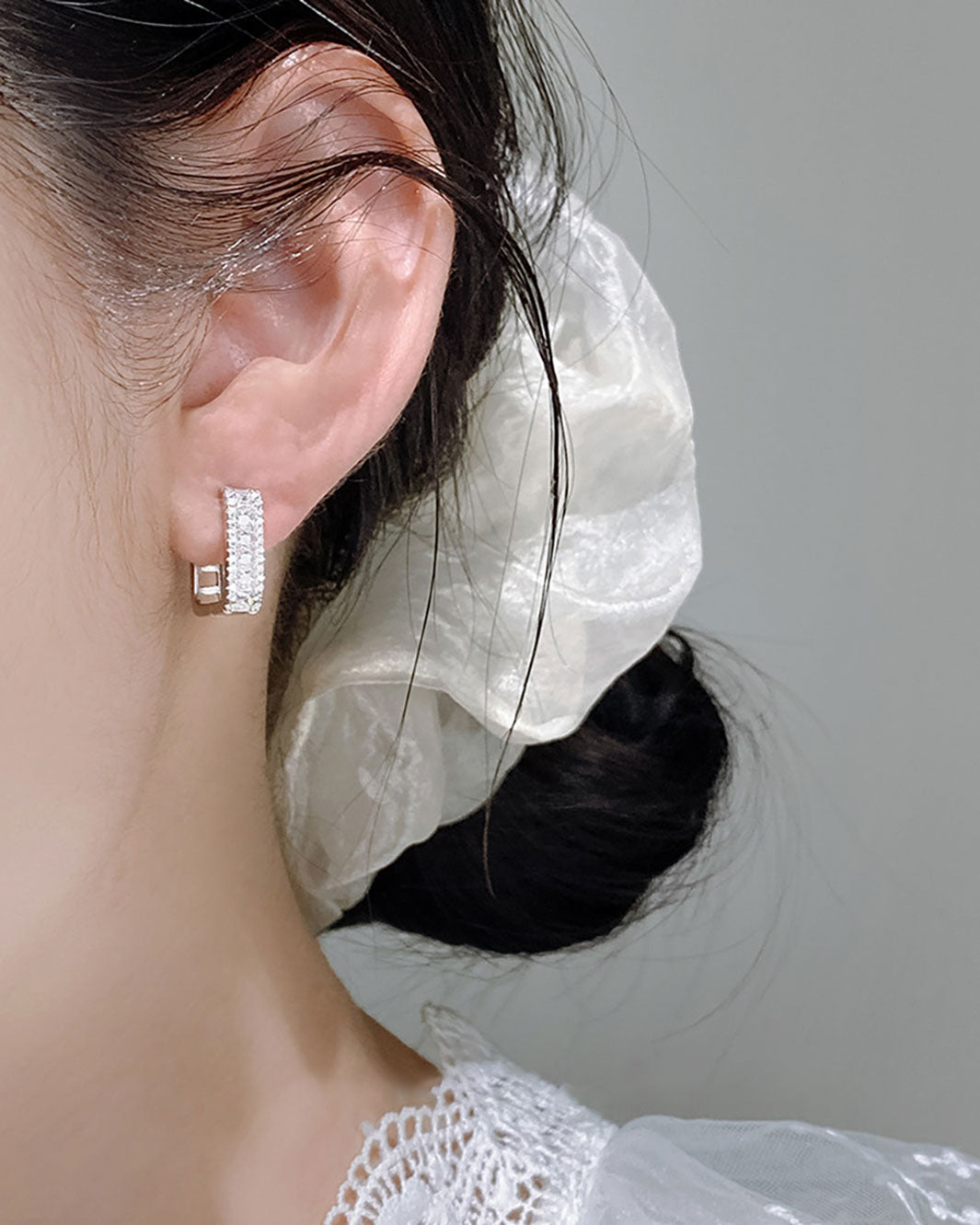 Rue Pavé Square Hoop Earrings