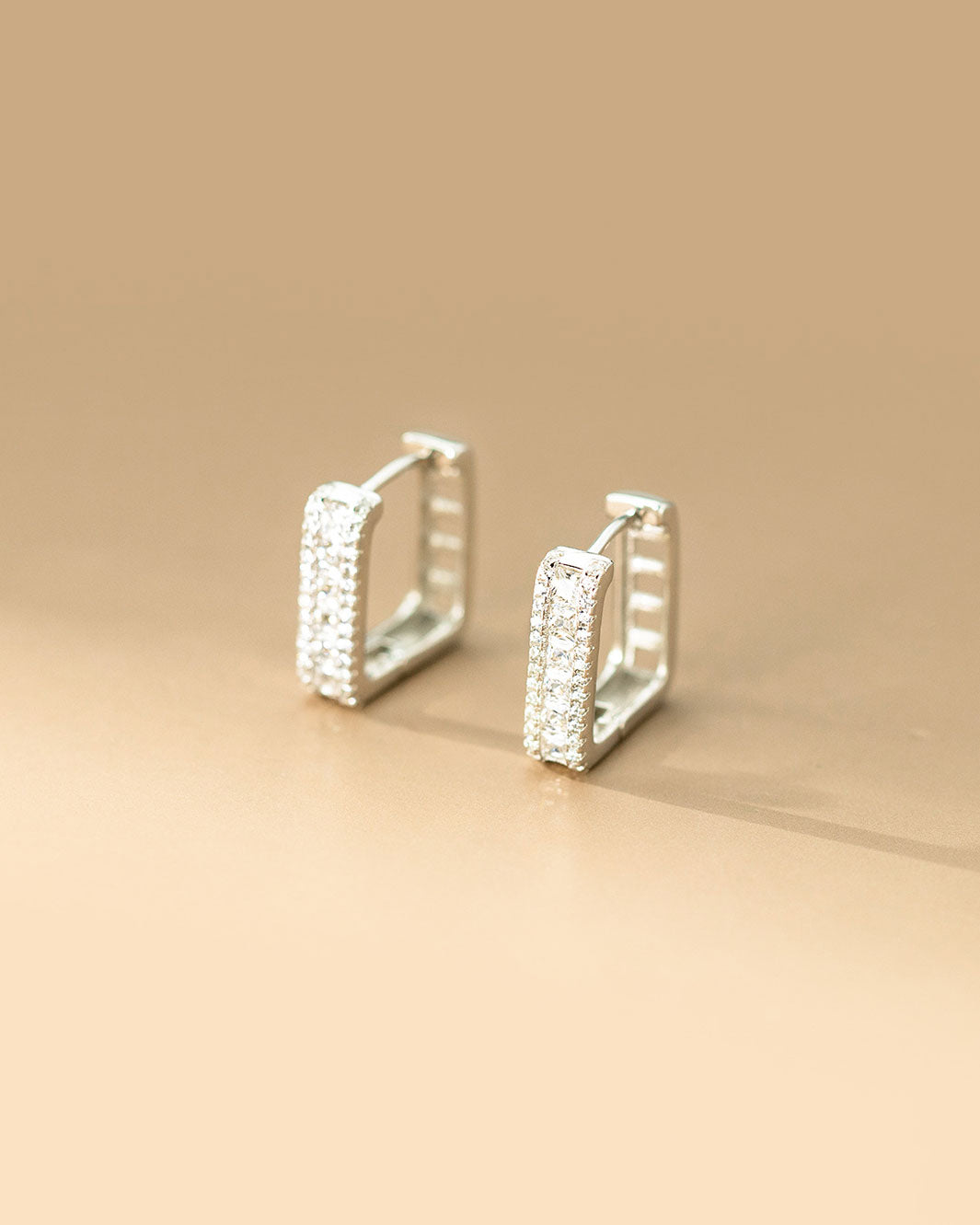Rue Pavé Square Hoop Earrings