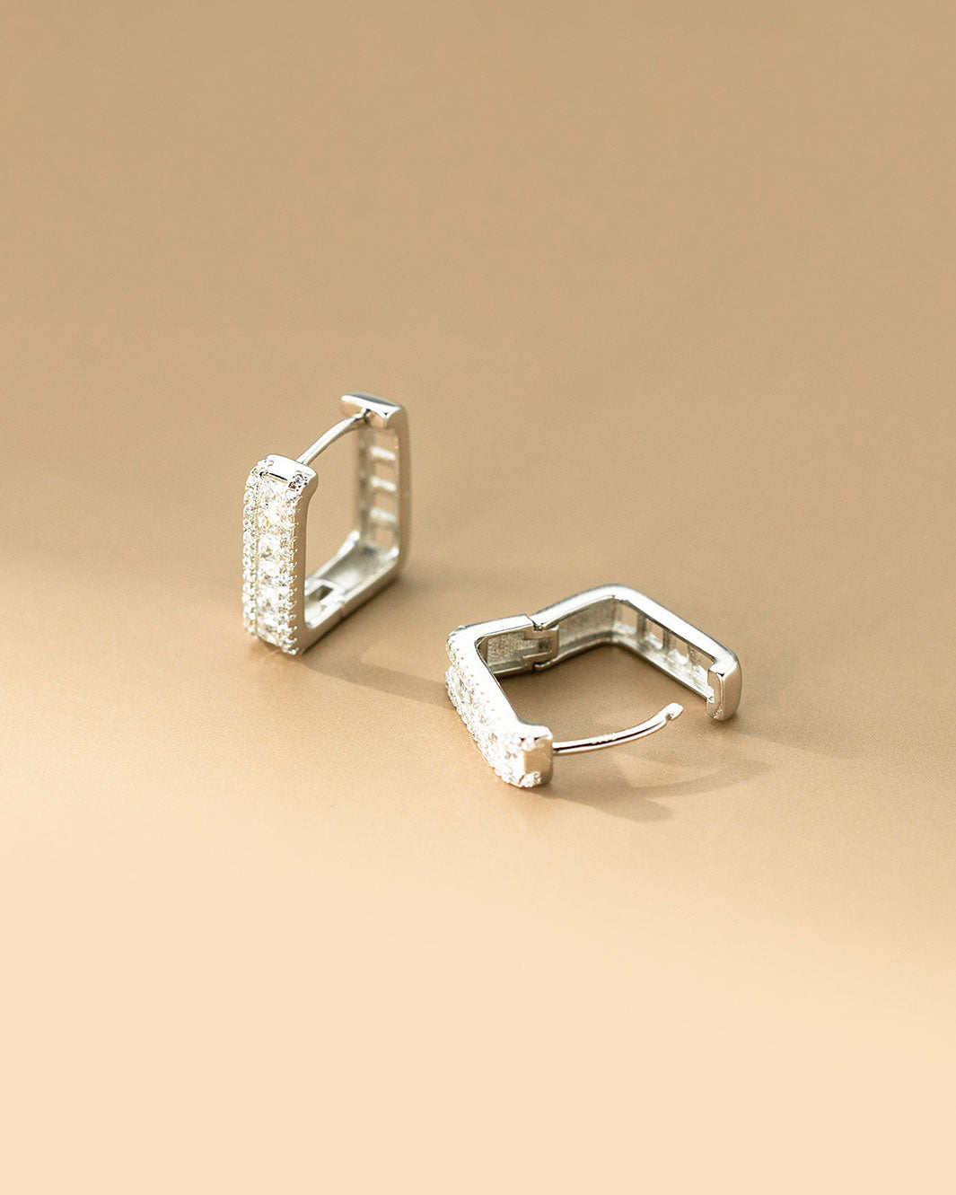 Rue Pavé Square Hoop Earrings