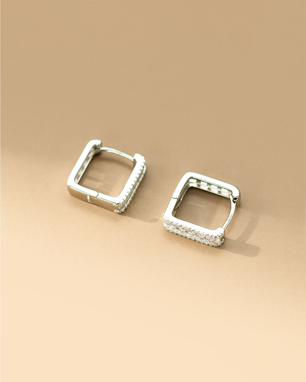Rue Pavé Square Hoop Earrings